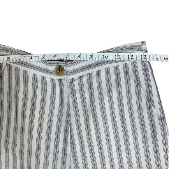 NWT Gilli Wide Leg, Linen Blend Striped Ankle Pants - Picture 5 of 13